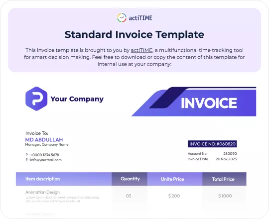 Invoice templates
